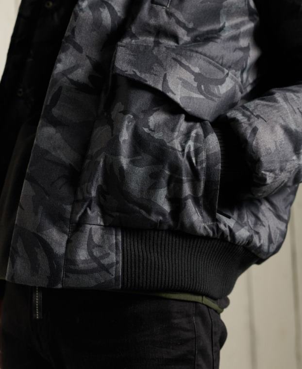 hombres Superdry gris chaqueta bomber everest 2R68Z4631