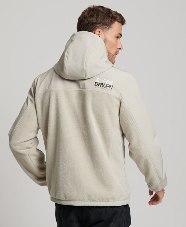 hombres Superdry gris chaqueta de trekking híbrida 2R68Z939