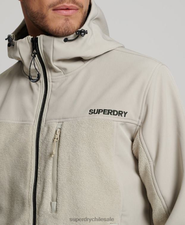 hombres Superdry gris chaqueta de trekking híbrida 2R68Z939