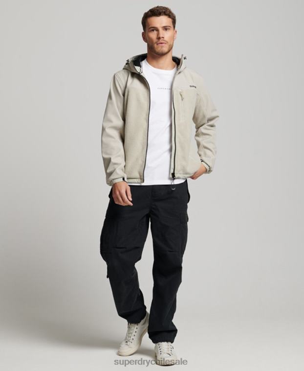 hombres Superdry gris chaqueta de trekking híbrida 2R68Z939
