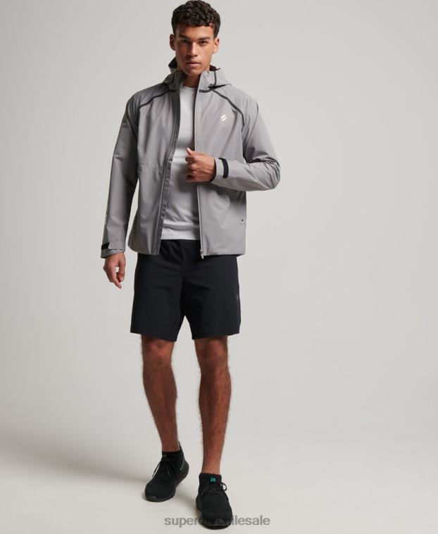 hombres Superdry gris chaqueta impermeable 2R68Z1011