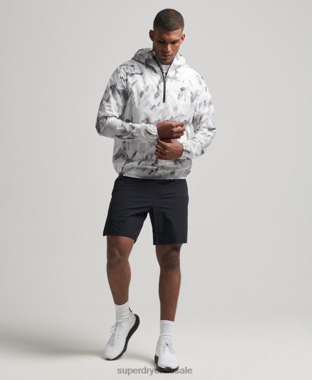hombres Superdry gris chaqueta impermeable ligera run 2R68Z5401