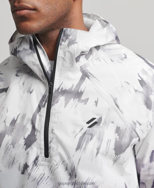 hombres Superdry gris chaqueta impermeable ligera run 2R68Z5401