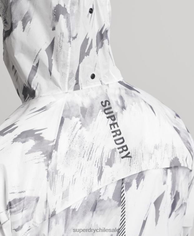 hombres Superdry gris chaqueta impermeable ligera run 2R68Z5401