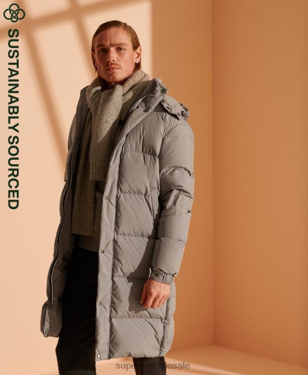 hombres Superdry gris claro plumífero reciclado de edición limitada 2R68Z4720