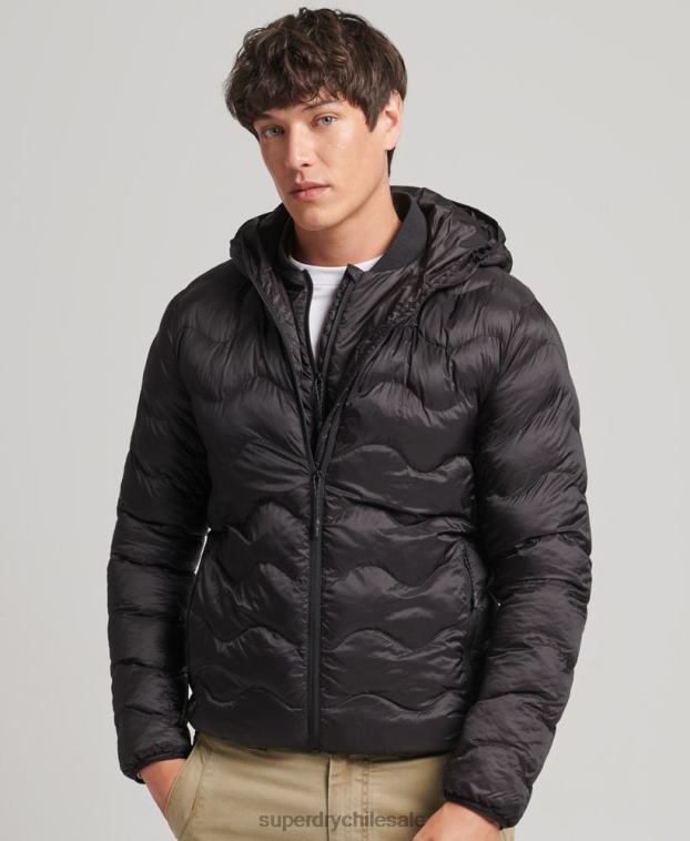 hombres Superdry gris oscuro chamarra con capucha 2R68Z4506