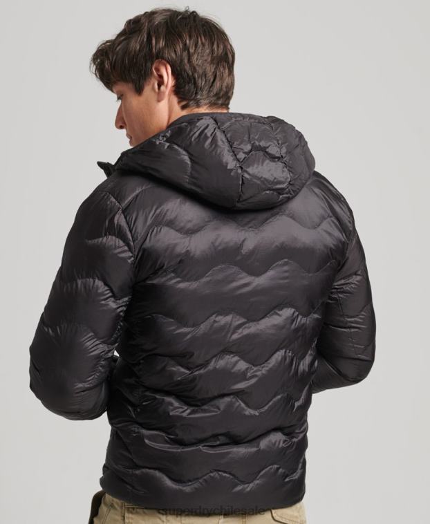 hombres Superdry gris oscuro chamarra con capucha 2R68Z4506