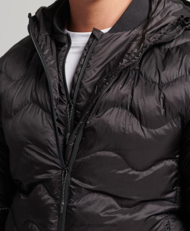 hombres Superdry gris oscuro chamarra con capucha 2R68Z4506