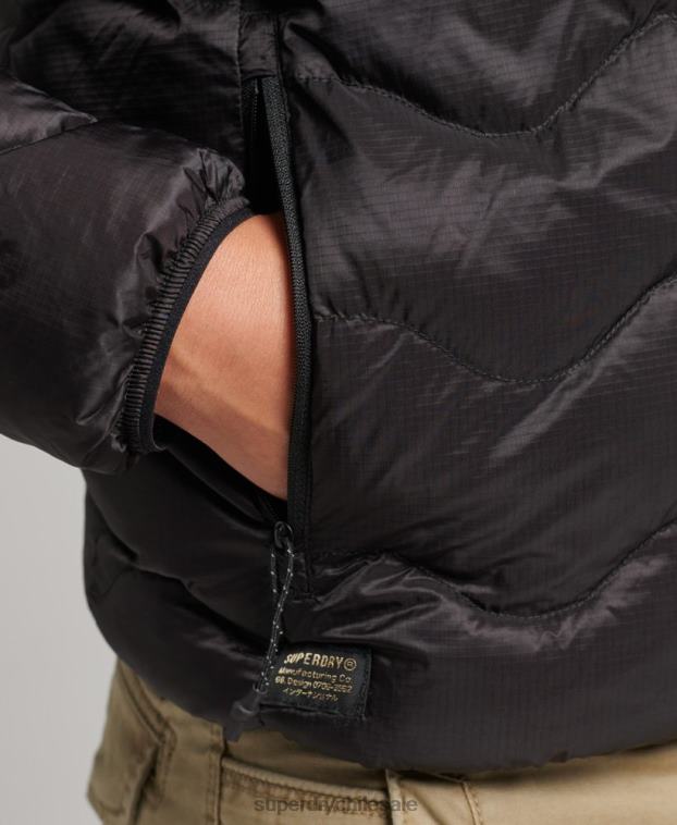 hombres Superdry gris oscuro chamarra con capucha 2R68Z4506