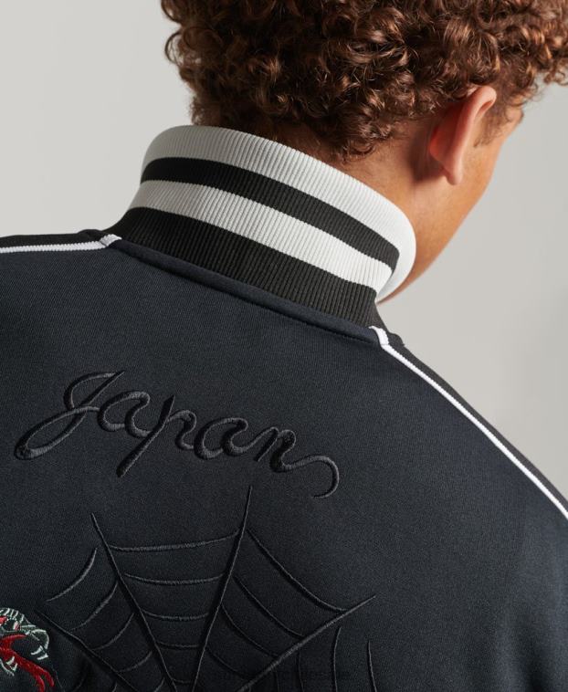 hombres Superdry gris oscuro chamarra de chándal Suika de punto 2R68Z780