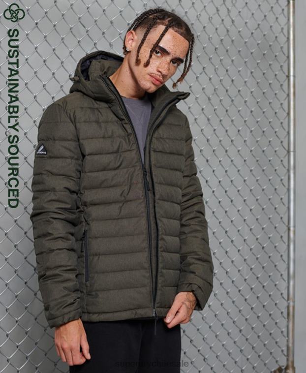 hombres Superdry gris oscuro chamarra fuji con capucha 2R68Z4731