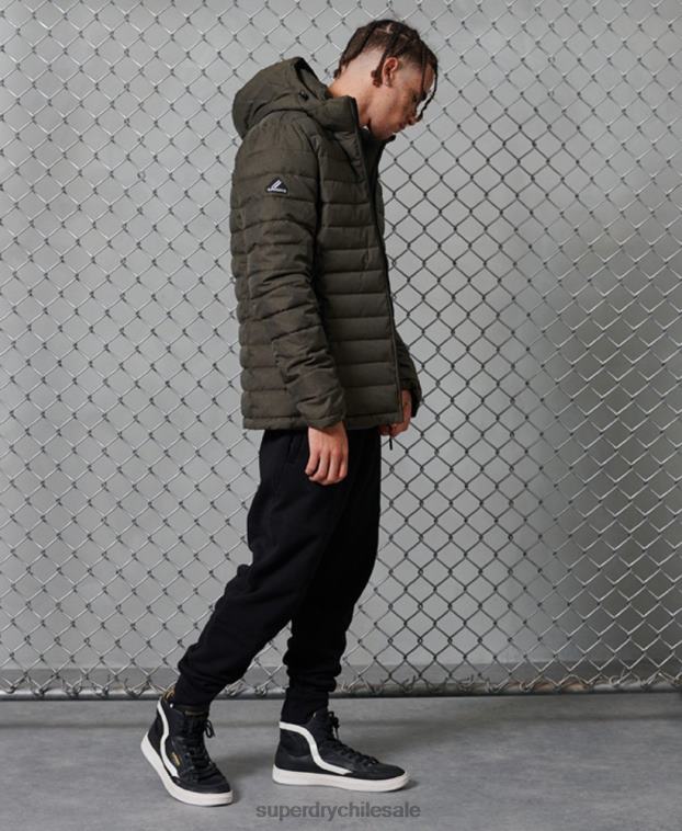 hombres Superdry gris oscuro chamarra fuji con capucha 2R68Z4731