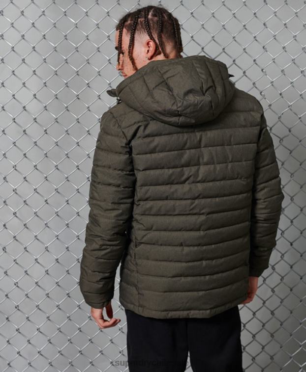 hombres Superdry gris oscuro chamarra fuji con capucha 2R68Z4731