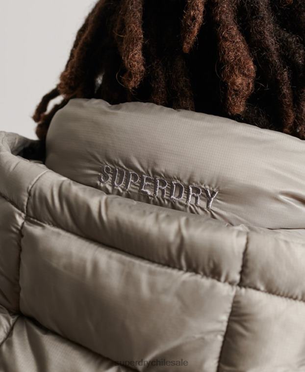 hombres Superdry gris oscuro chaqueta acolchada ligera 2R68Z949