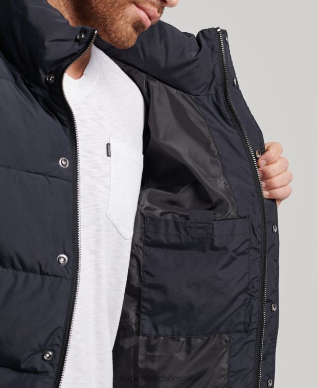 hombres Superdry gris oscuro chaqueta acolchada retro 2R68Z4697
