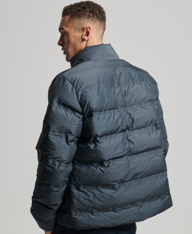 hombres Superdry gris oscuro chaqueta acolchada ultimate radar 2R68Z4562