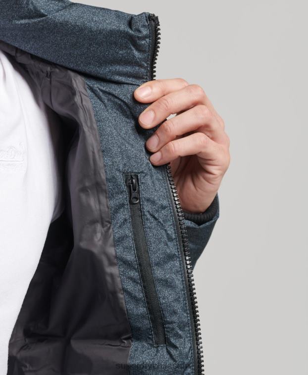 hombres Superdry gris oscuro chaqueta acolchada ultimate radar 2R68Z4562