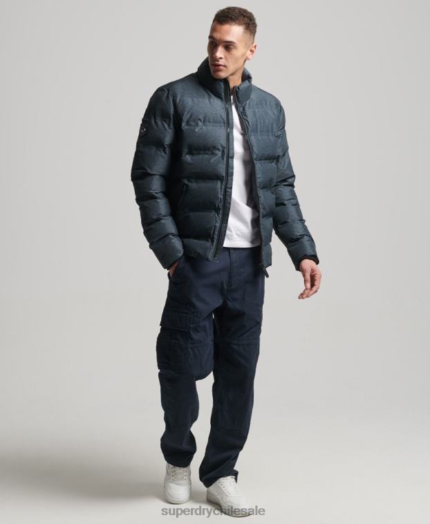 hombres Superdry gris oscuro chaqueta acolchada ultimate radar 2R68Z4562