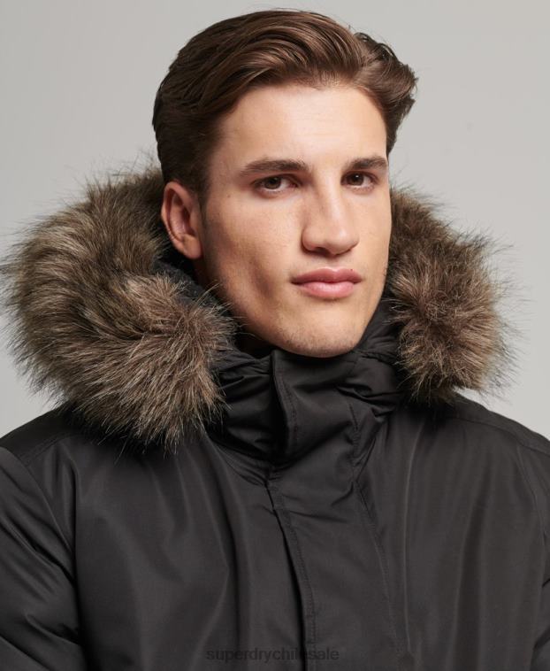 hombres Superdry gris oscuro chaqueta bomber everest 2R68Z4503