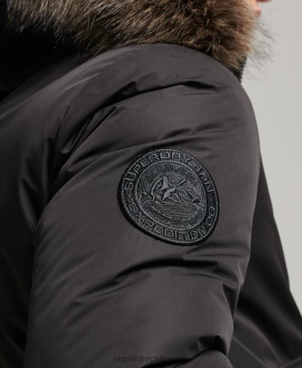 hombres Superdry gris oscuro chaqueta bomber everest 2R68Z4503