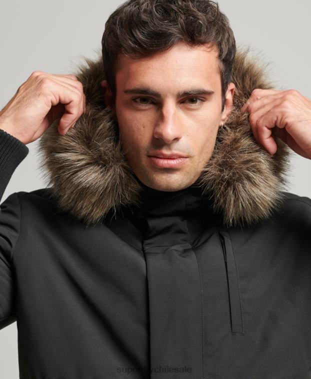 hombres Superdry gris oscuro chaqueta bomber everest 2R68Z983