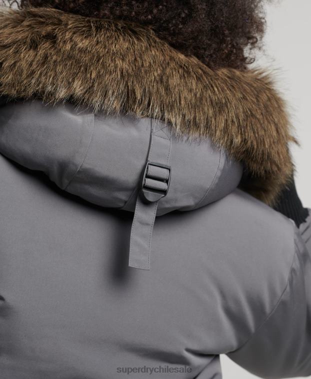 hombres Superdry gris oscuro chaqueta bomber everest 2R68Z995