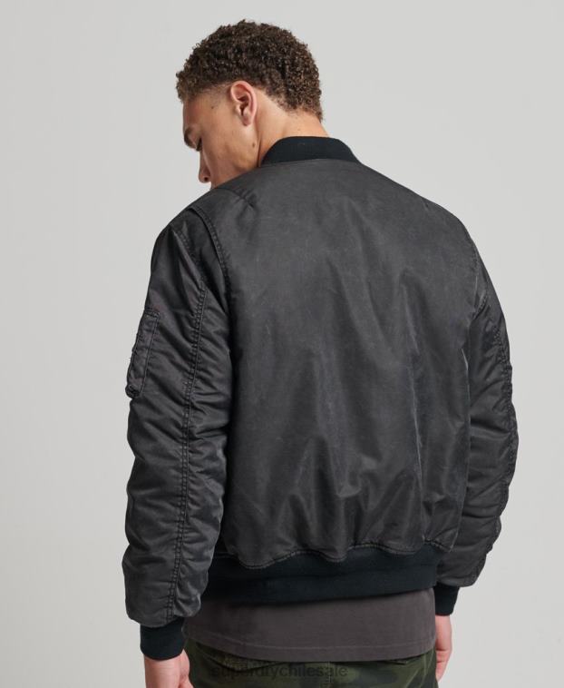 hombres Superdry gris oscuro chaqueta bomber ma1 vintage 2R68Z4647