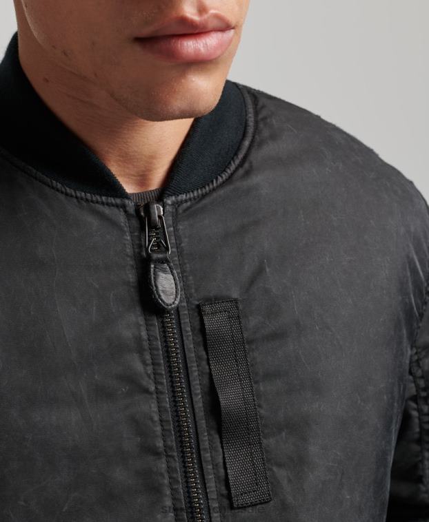 hombres Superdry gris oscuro chaqueta bomber ma1 vintage 2R68Z4647