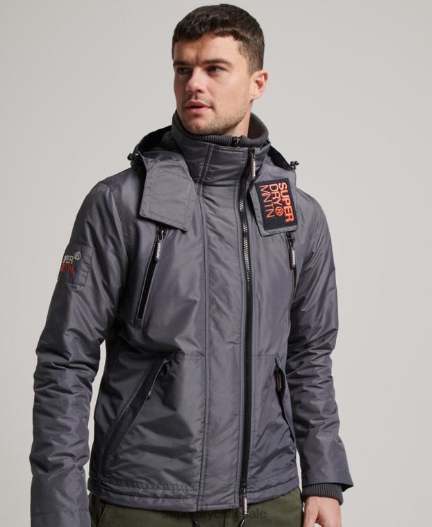 hombres Superdry gris oscuro chaqueta cortavientos mountain sd 2R68Z946