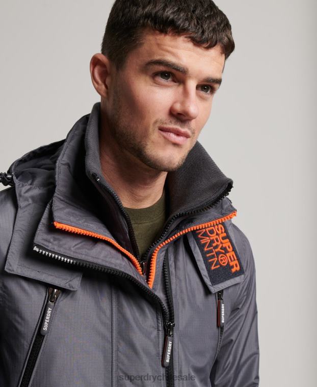 hombres Superdry gris oscuro chaqueta cortavientos mountain sd 2R68Z946
