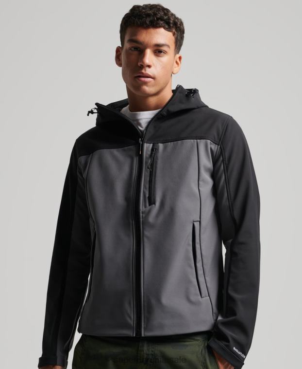hombres Superdry gris oscuro chaqueta de senderismo 2R68Z917