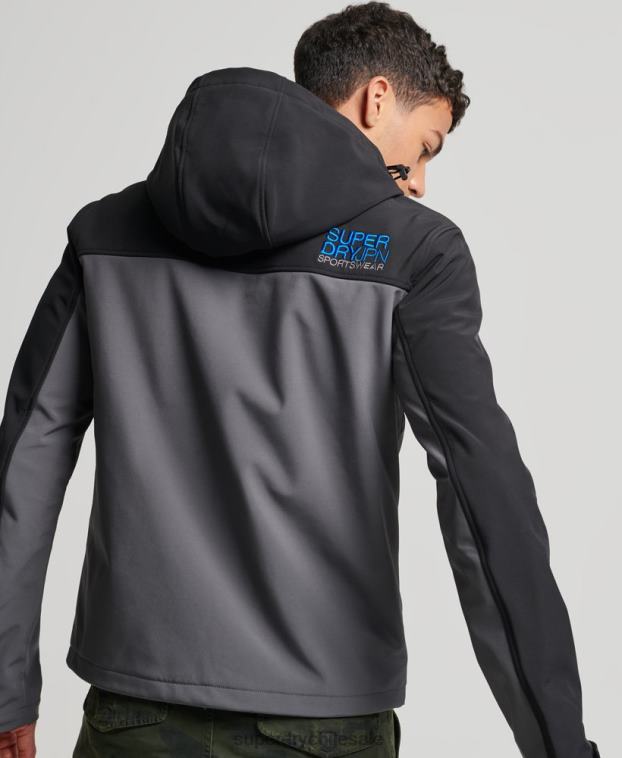 hombres Superdry gris oscuro chaqueta de senderismo 2R68Z917