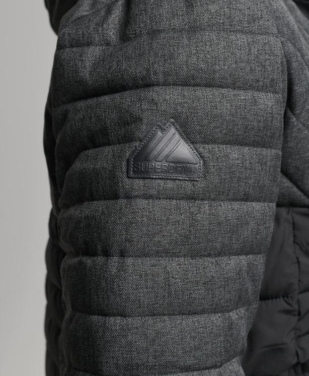 hombres Superdry gris oscuro chaqueta fuji de mezcla de tweed 2R68Z4548