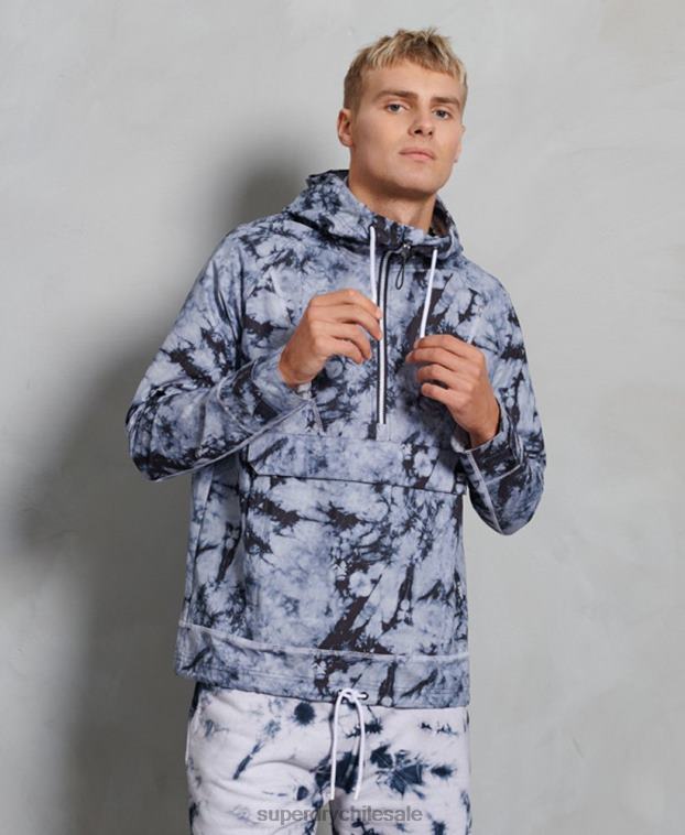 hombres Superdry gris oscuro chaqueta sin cierre en contraste 2R68Z1182