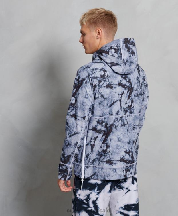 hombres Superdry gris oscuro chaqueta sin cierre en contraste 2R68Z1182