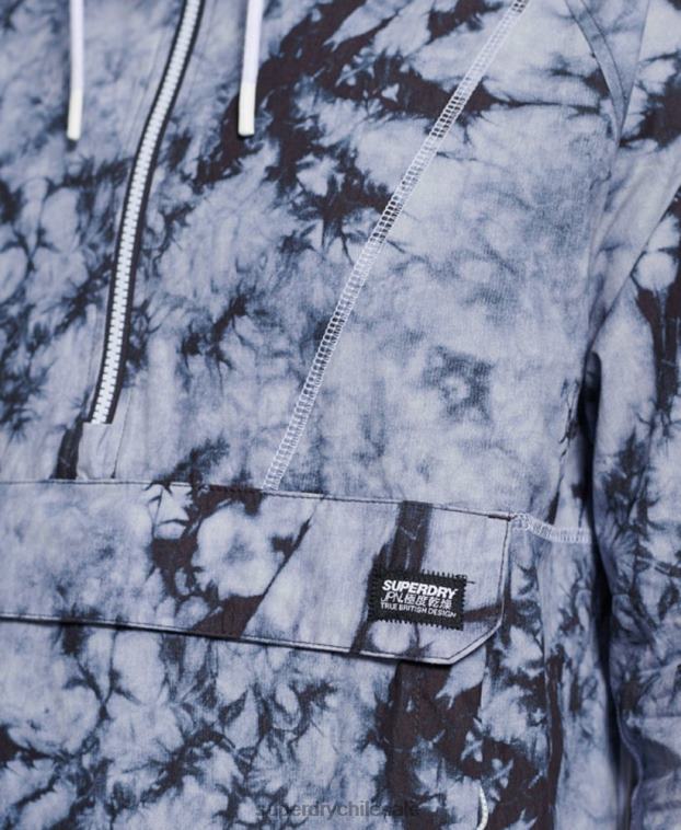 hombres Superdry gris oscuro chaqueta sin cierre en contraste 2R68Z1182