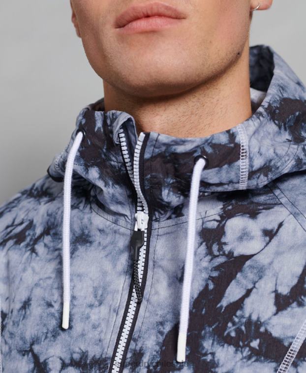 hombres Superdry gris oscuro chaqueta sin cierre en contraste 2R68Z1182