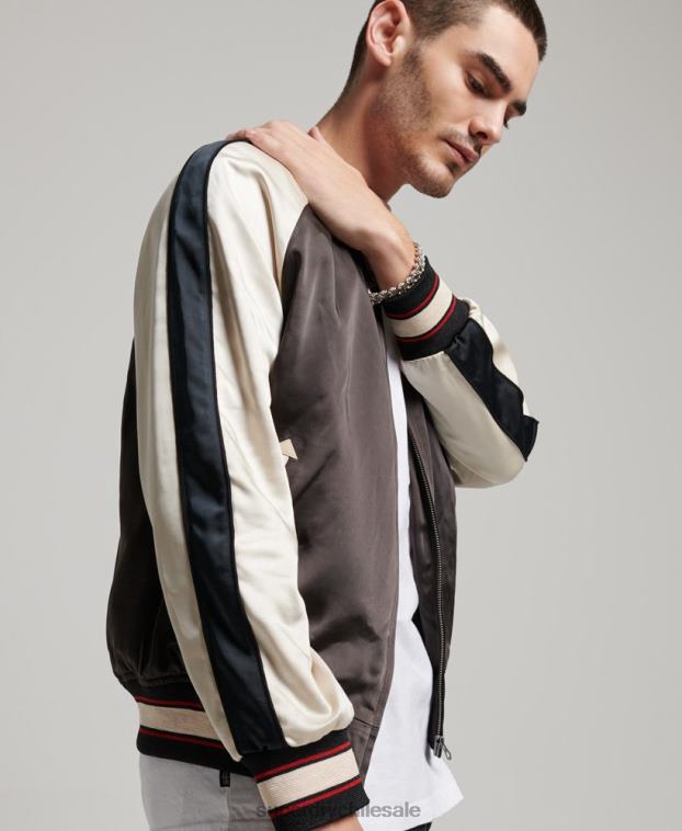 hombres Superdry gris oscuro chaqueta sukajan 2R68Z912