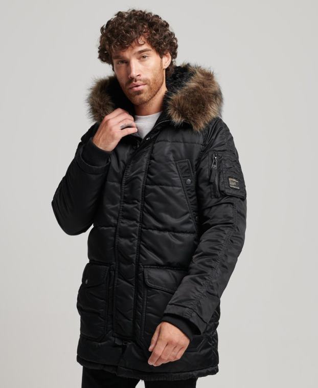 hombres Superdry gris oscuro parka chinook 2R68Z4447