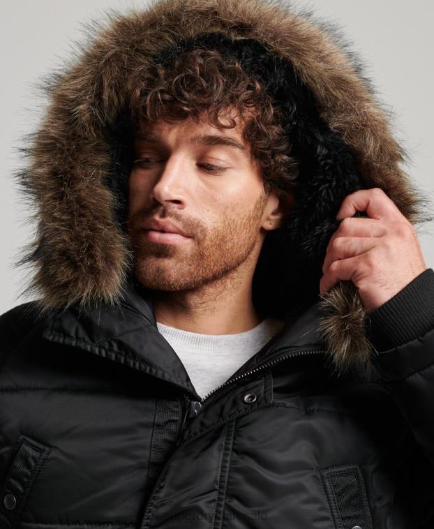 hombres Superdry gris oscuro parka chinook 2R68Z4447