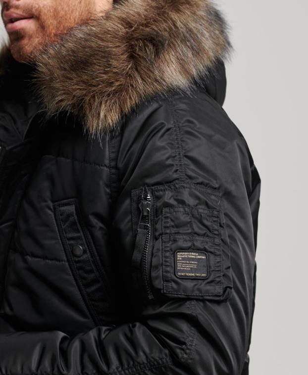 hombres Superdry gris oscuro parka chinook 2R68Z4447