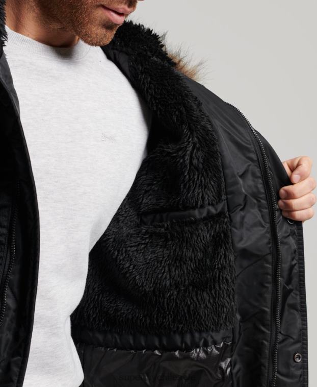 hombres Superdry gris oscuro parka chinook 2R68Z4447