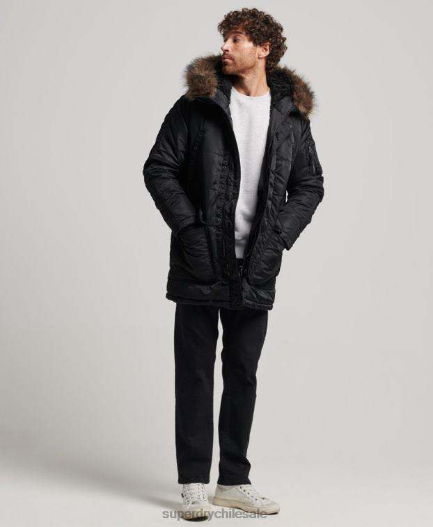 hombres Superdry gris oscuro parka chinook 2R68Z4447
