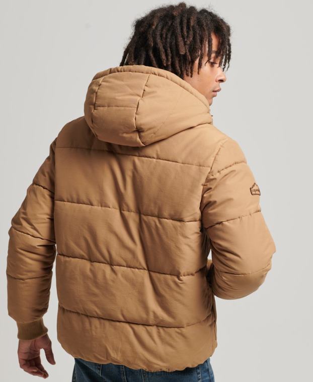 hombres Superdry marrón chaqueta acolchada de montaña 2R68Z4467