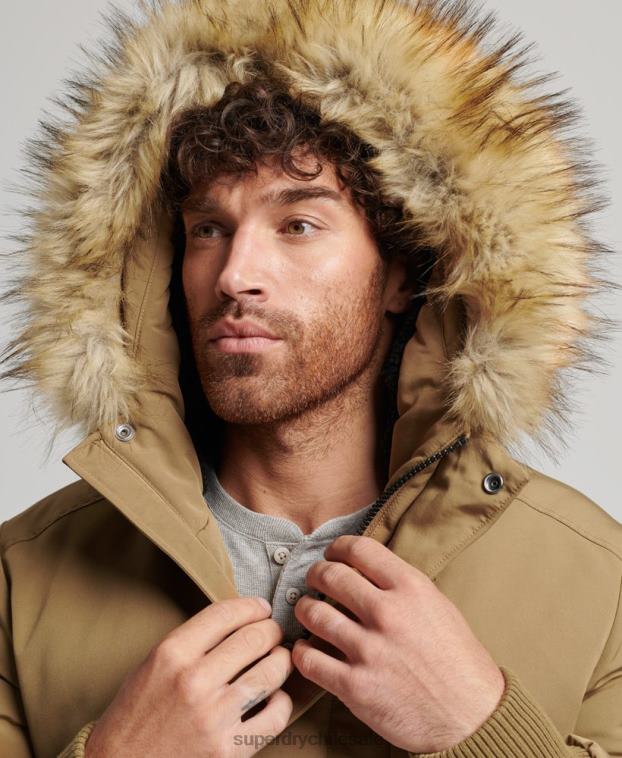 hombres Superdry marrón chaqueta bomber everest 2R68Z994