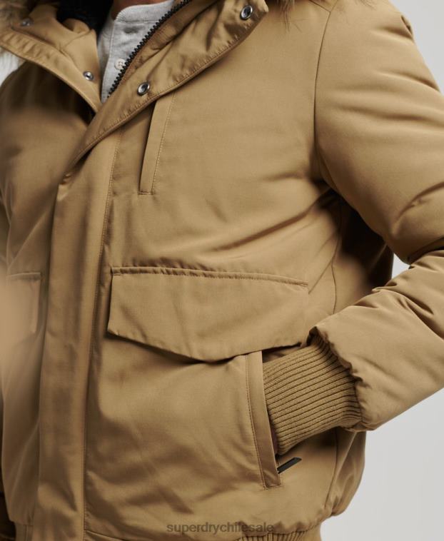 hombres Superdry marrón chaqueta bomber everest 2R68Z994