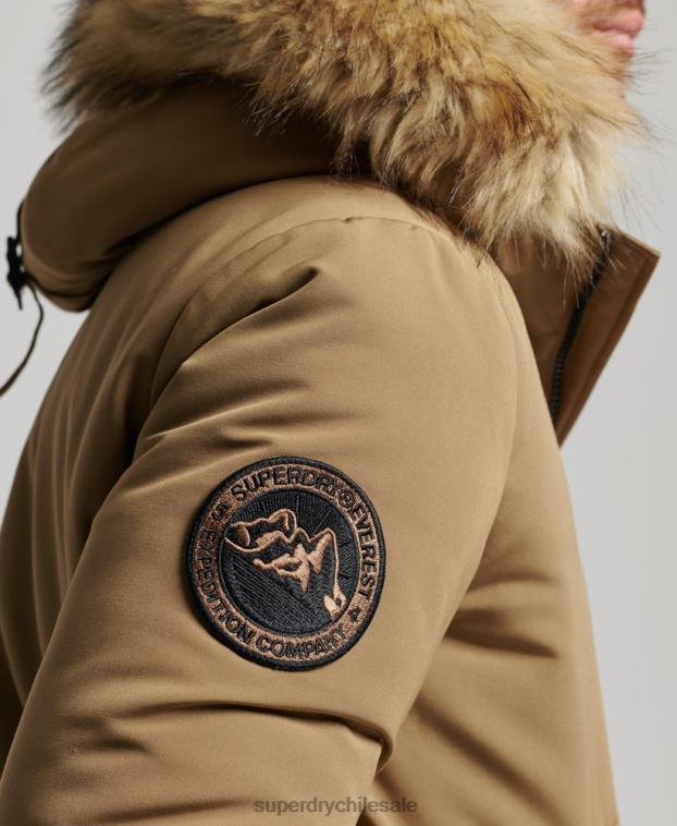 hombres Superdry marrón chaqueta bomber everest 2R68Z994