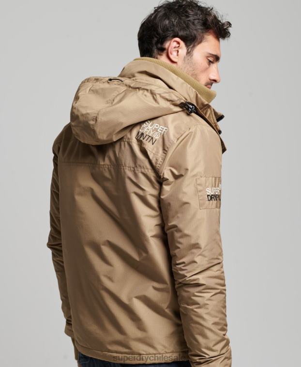 hombres Superdry marrón chaqueta cortavientos mountain sd 2R68Z1111