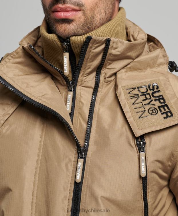 hombres Superdry marrón chaqueta cortavientos mountain sd 2R68Z1111