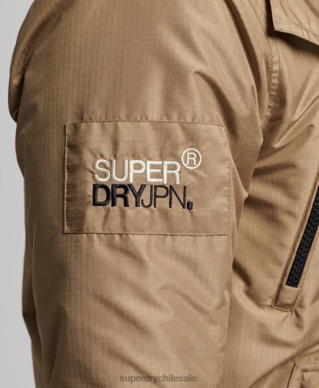 hombres Superdry marrón chaqueta cortavientos mountain sd 2R68Z1111